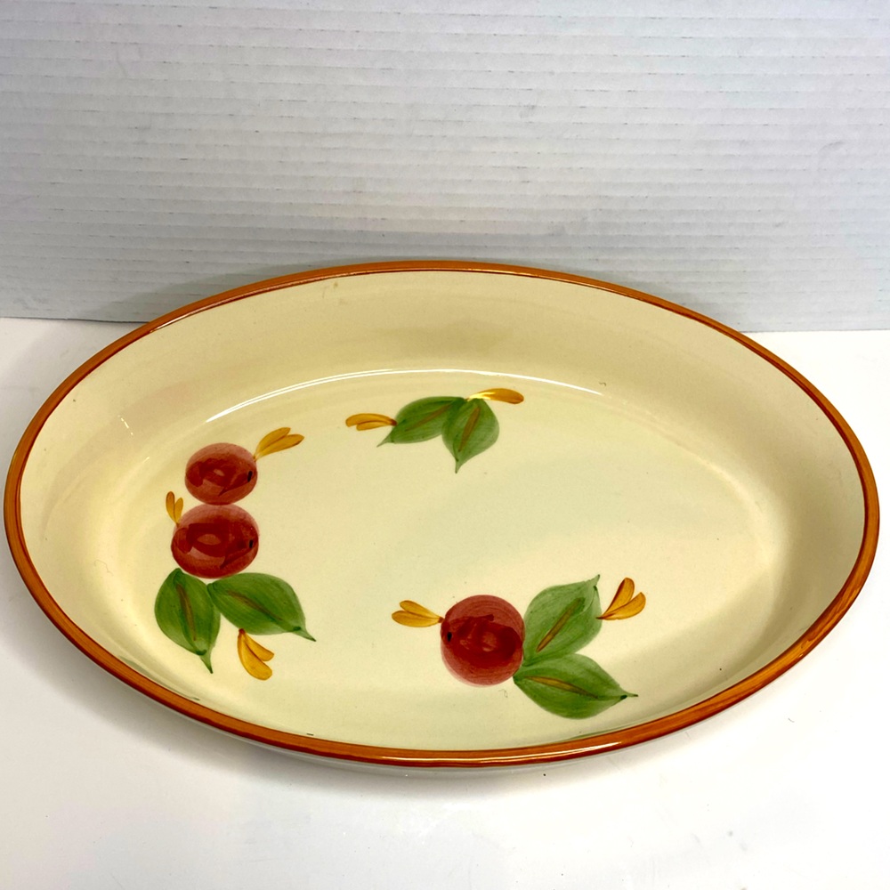 Fransiscan Ceramic Apple Pattern Oval Baking/Serving Dish Made in Portugal